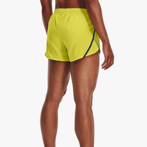 NWT Under Armour Women's Fly by 2.0 Running Shorts Size Large Yellow - Picture 3 of 5